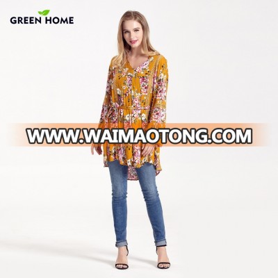 Green Home Summer New Arrival Maternity Dress Floral Print Long Sleeve For Pregnancy Women Clothes Breastfeeding Nursing Dresses